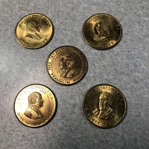 Lote de 5 fichas de recuerdo presidenciales de USA Scovill Manufacturing Company - Imagen 1 de 11