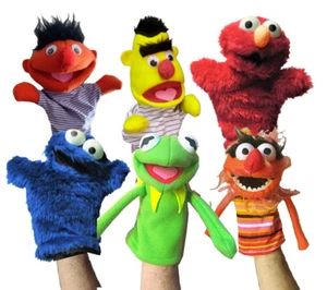 6 MUPPETS HAND PUPPET Toy collection KERMIT, ELMO, COOKIE, ANIMAL, BERT, ERNIE - Picture 1 of 24