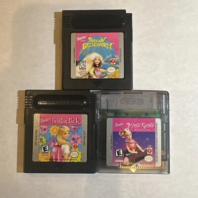Barbie Fashion Pack, Magic Genie, And Ocean Discovery Nintendo GBC Lot 3 Games - Image 1 of 2