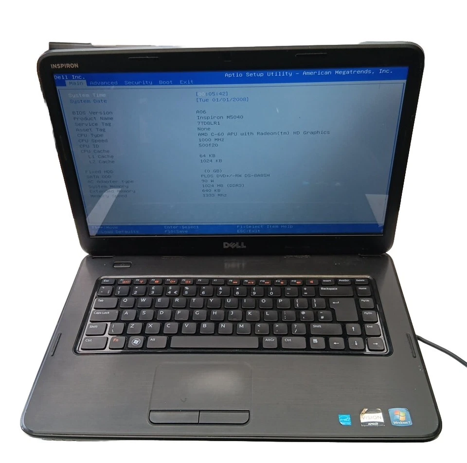 Dell Inspiron M5040 15.6"  LAPTOP AMD C-60 APU . Spares Or Repair.  Pls Read #21 - Image 1 of 4