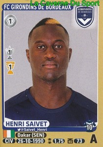 095 HENRI SAIVET # GIRONDINS BORDEAUX STICKER PANINI FOOTBALL 2016