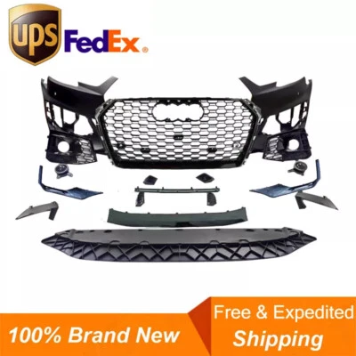 For 2017-2019 Audi A4 S4 B9 RS4 Style Front Bumper Body kit Include Black Grille - Image 1 of 4