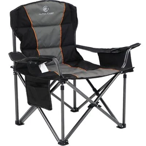 ALPHA CAMP Oversized Camping Folding Chair Heavy Duty Support 450 LBS Oversiz... - Picture 1 of 8