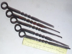 Tool MARLINSPIKE FLAT METAL STEEL TWISTED LOOP POINT FIRE POKERS MARLIN SPIKE - Picture 1 of 3