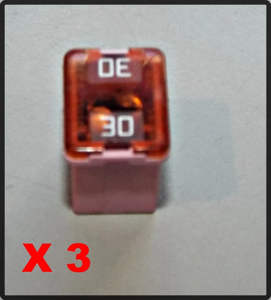 LOTE DE 3 LittelFuse Automotriz J Case 30 Amp 58V Bajo Perfil Fusible JCASE Nuevo Foto 1 de 1