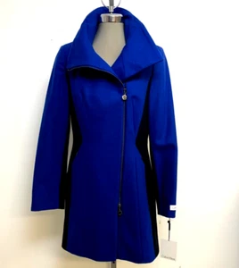 NEW Calvin Klein Modern Color Block Mid-Length Wool Blend Women's Coat size 4 - Picture 1 of 6