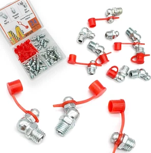 Kit surtido de montaje de grasa de 90 grados 45 recto 5/16"-24 con grasa Z 24 piezas - Imagen 1 de 12