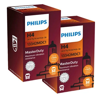 2x H4 24V MasterDuty LKW Bus Scheinwerferlampe 75/70W Philips - Bild 1 von 2