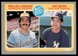 1985 Fleer Willie Lozado/Vic Mata Rookie Milwaukee Brewers/New York Yankees #644