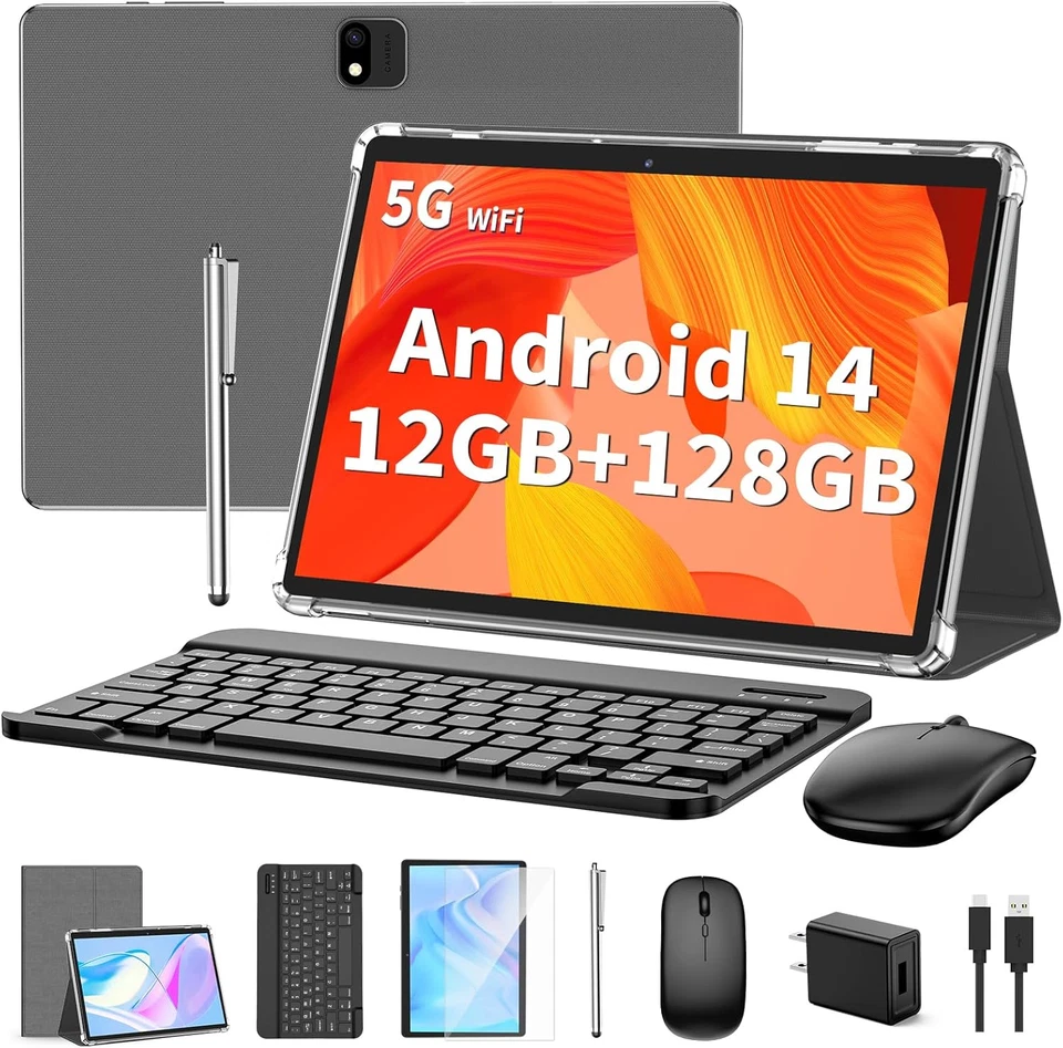 10" Android Tablet with Keyboard / Mouse / Stylus 12GB+128GB 2 8000Mah Battery - Image 1 of 4