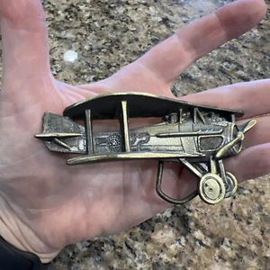 Vintage 1981 Biplane Belt Buckle, The Great American Belt Buckle Co. USA - Picture 1 of 5