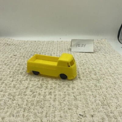 Антикварный обработанный пластиковый автобус VW от 1948 Aurora США — мягкий пластик 4,25 дюйма - Изображение 1 из 4