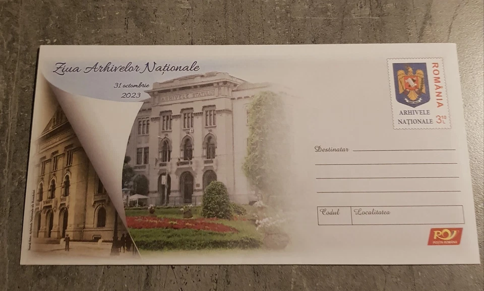 ROMANIA NATIONAL ARCHIVES DAY ENTIER POSTAL STATIONERY COVER - Image 1 of 1