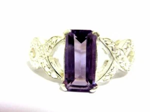 Moderner Silberring mit lilafb. Strassstein (925er)  S1026 - Picture 1 of 2