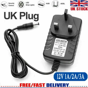 12V 1A/2A/3A/5A DC Power Supply Adapter Transformer for LED Strips, CCTV UK Plug - Picture 1 of 15