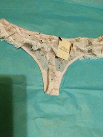 Nwot Agent Provocateur Satin Luxury Lightweight Chiffon Thong Panties Size Large