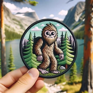 Bigfoot Patch Iron-on Applique Clothing Vest Jacket, Sasquatch Badge Cryptid - Picture 1 of 16