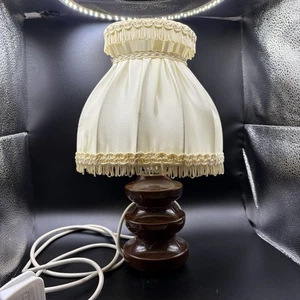 Royal Doulton Sheerlite Brown Ceramic Table Lamp With Tasselled Shade 60s 70s - Picture 1 of 8