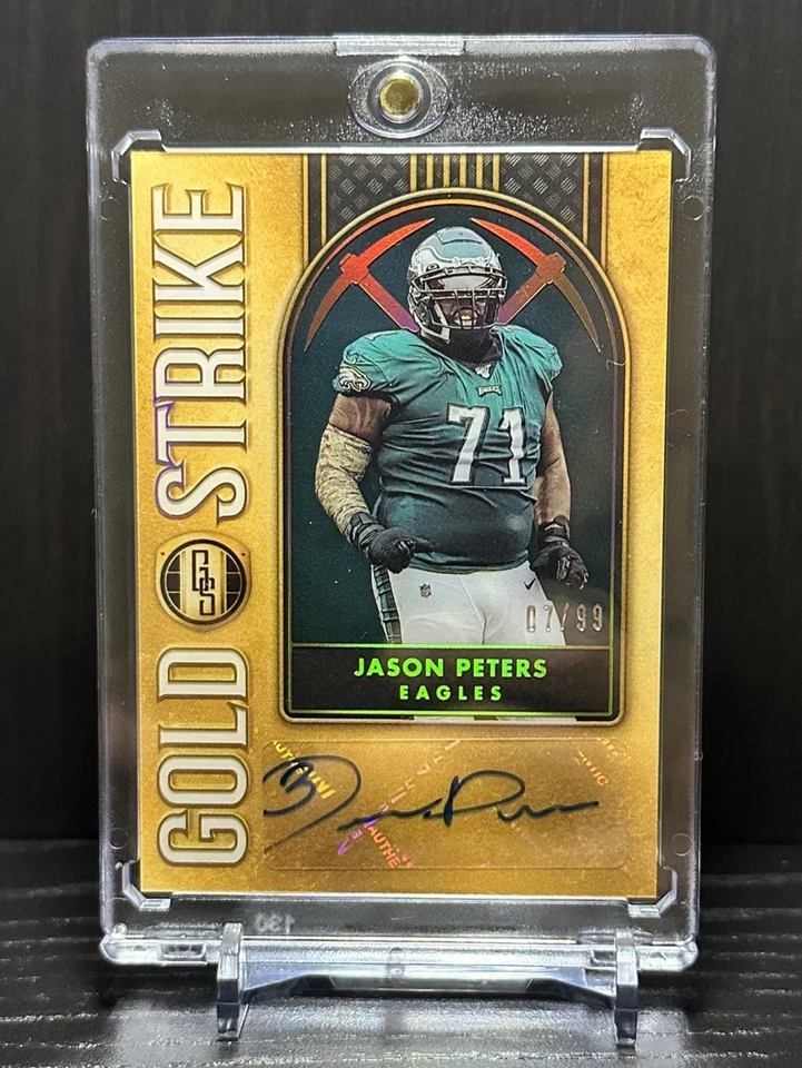 Autógrafo Gold Standard Jason Peters Gold Strike 2023 automático/99 Philly Eagles Foto 1 de 3