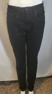 Pantalones de mezclilla Kenneth Cole New York para mujer talla 30X32 negros pierna recta 5 bolsillos nuevos sin etiquetas Foto 1 de 4