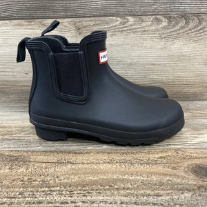 Hunter Original Chelsea Boot in Schwarz Matt Naturkautschuk Damengröße 6. " - Bild 1 von 10
