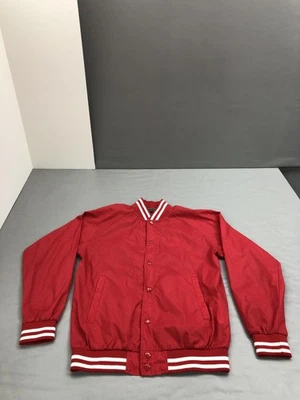 Comme Des Garcons CDG Jacket Mens Medium Red Nylon Bomber Varsity Logo IP-J002 - Image 1 of 4