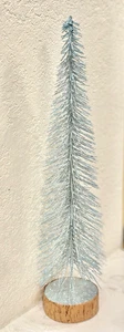 SILBER BLAU GLITZER FLASCHENBÜRSTE WEIHNACHTSBAUM 18" H VIEL GLITZER - Bild 1 von 3