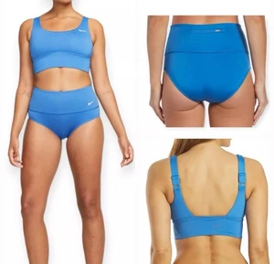 NIKE Damen 2-teiliges Badeset Midkini & High Waist Unterteil Blau Größe S - Bild 1 von 5