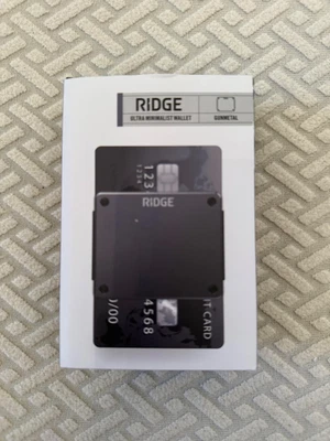 RIDGE Ultra Minimalista Compacto CARTERA Portatarjetas RFID Protegido Real Negro Foto 1 de 3