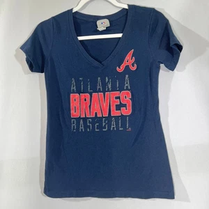Atlanta Braves MLB t shirt womens size small short sleeve navy blue - Picture 1 of 3