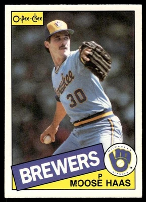 1985 O-Pee-Chee Moose Haas Milwaukee Brewers #151 - Image 1 of 2