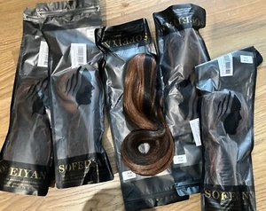 Job Lot Bundle 5 X Fake Ponytails Clip On 13” Highlights Natural Look Extensions - Picture 1 of 5