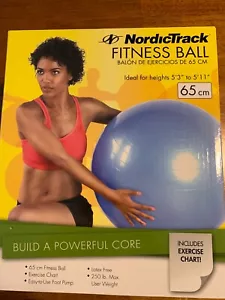 NordicTrack Fitness Ball 65cm Ideal for heights 5'3" to 5'11" - Picture 1 of 2