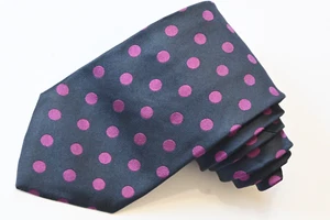 ROBERT TALBOTT DOTS BLUE SILK MEN'S NECK Tie W:4" BY L:60" - Picture 1 of 3