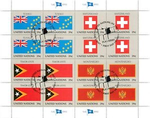 1. Nations Unies 2007 Drapeaux des États Membres Tuvalu Suisse Timor Monténégro
