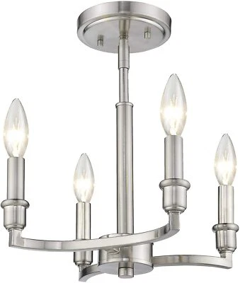 Golden Lighting 8209-SF PW Ellyn Semi-Flush - Damp Pewter - Image 1 of 3