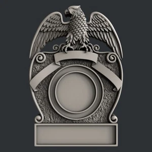 Modelli STL 3D per CNC, Artcam, Aspire, badge B2 - Foto 1 di 4