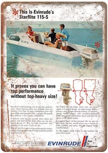 Vintage Ad 1969 EVINRUDE OUTBOARD Boats Starflite Reproduction Metal Sign L254 - Picture 1 of 1