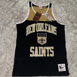 New Orleans Saints Mitchell & Ness NFL Tank Top Embroidery Felt Art NWT 2XL - Picture 1 of 4