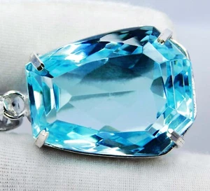 Colgante de aguamarina azul natural certificado de 106,85 quilates corte elegante piedras preciosas de Brasil - Imagen 1 de 8