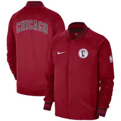 Chicago Bulls Nike Thermaflex Showtime City Edition Hombres Chaqueta con Cremallera Roja Talla L Foto 1 de 3