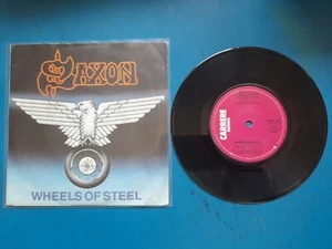 SAXON☆WHEELS OF STEEL☆"7" VINYL FREEPOST☆ - Picture 1 of 5