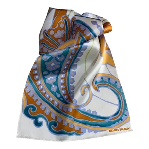 Bufanda de seda vintage Ellen Tracy cachemira multicolor rectángulo 10"x58" festival  - Imagen 1 de 8