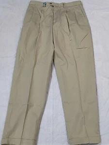 Pantalones de golf Callaway para hombre 36x33" beige profesional spin mezcla de algodón plisados/puñosos - Imagen 1 de 12