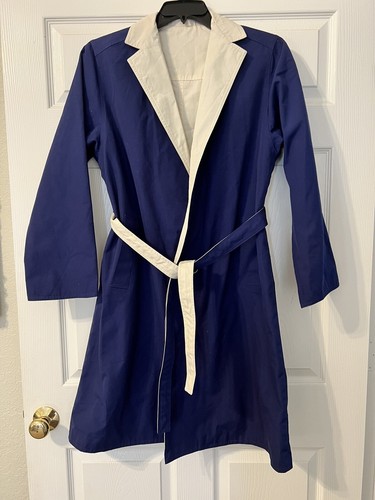 OFF WHITE Trench da donna reversibile taglia L blu navy e bianco sporco