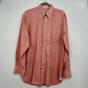 Camisa de vestir Peter Millar de hombre con botones manga larga a cuadros blanca naranja L - Imagen 1 de 5