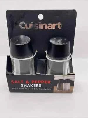 NUEVO Juego de coctelera de sal y pimienta negra Cuisinart base de vidrio ~ 4" de alto nuevo Foto 1 de 2