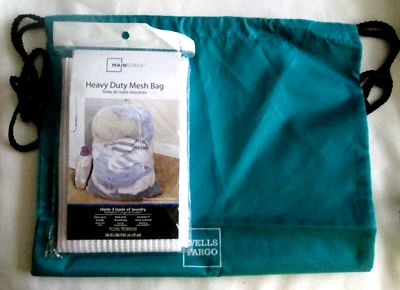 2/Sacos-Mainstays Bolsa de Malha Resistente 24" x 36" e Bolsa de Cordão 17"x13.5" -Nova - Imagem 1 de 4