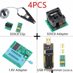 4Pcs/Set 24/25 Series SOIC8 Adapter SOIC8 Clip EEPROM BIOS Writer USB Programmer - Picture 1 of 6