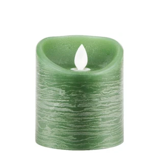 LED Echtwachskerze mit Timer flackender Docht Jade Grün Höhe 10cm - Picture 1 of 1